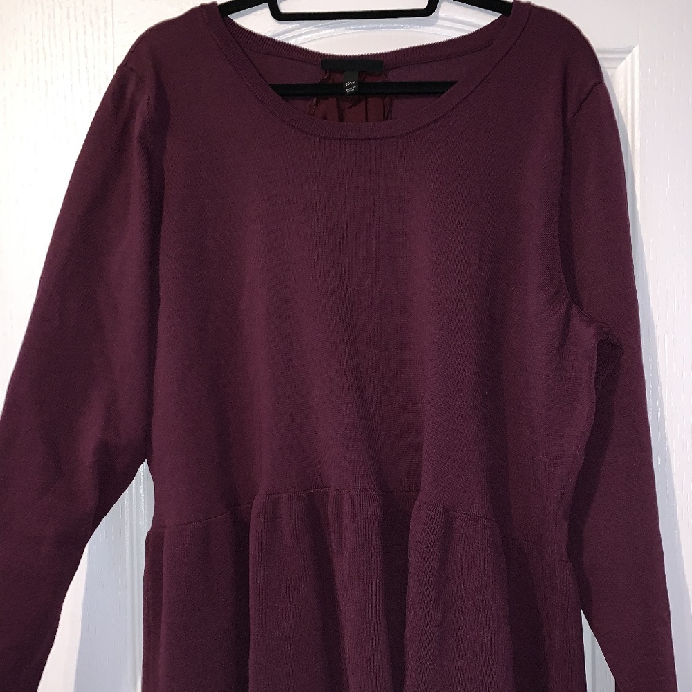 LANE BRYANT PEPLUM SWEATER WITH VELVET BACK TIES